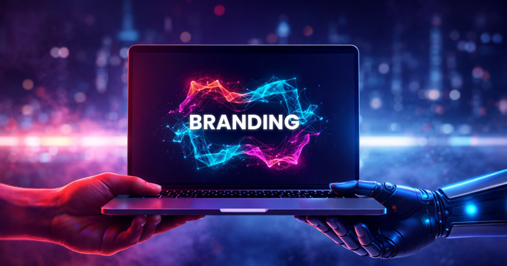 Future of AI in Branding blog cover highlighting artificial intelligence in modern business marketing, 2026